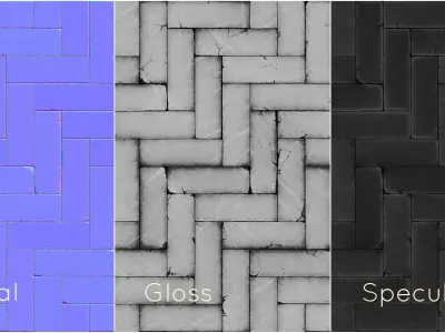 Black marble tiles PBR material pack Texture