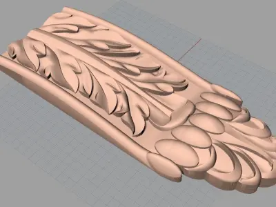 Door Post flower 3D STL Model for CNC Router Carving E976 3D model