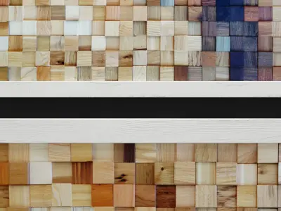 Mosaic wood panel 3D  3D model