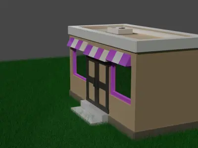SMALL SHOP Low-poly 3D model