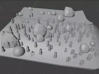 Low Poly 3D World Environment Low-poly 3D model