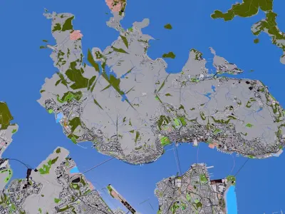 Hong Kong City 3d Model Low-poly 3D model