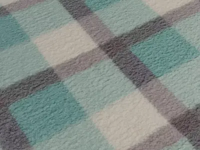 Fleece Plaid Blanket Fabric Texture PBR Texture