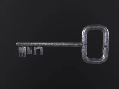 Old Key 3D Model Low-poly 3D model