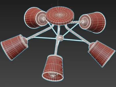toplight-persis-tl1256d-05bk four light fixtures with shades 3D model