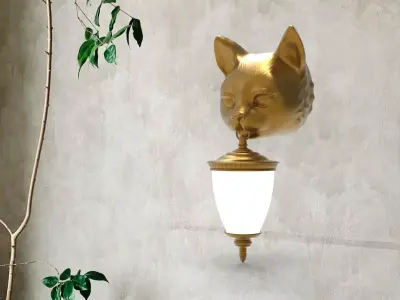 cat Head Wall Lamp 3D print model