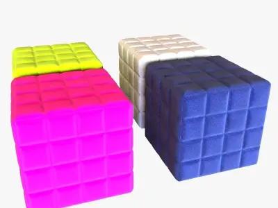 Buzzy cube design pouf 3D model