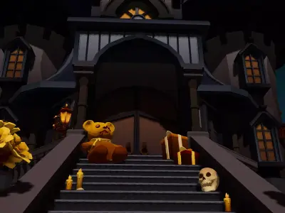 Halloween castle asset Low-poly 3D model