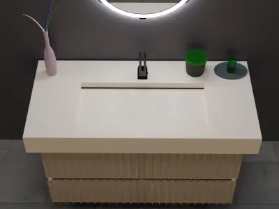 Designer bathroom sink low-poly with collection Low-poly 3D model