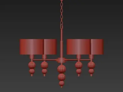 Alette light chrome chandelier with shades 3D model