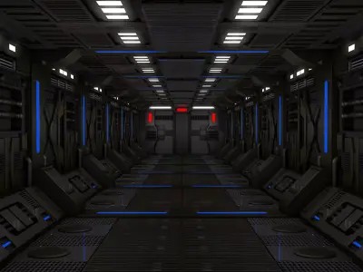 Sci Fi Corridor  3D model 34