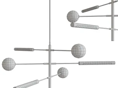 Runna Minimalist Channdelier Lampatron 3d model Low-poly 3D model