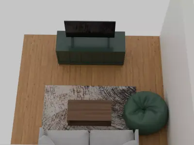 Modern Living Room Interior Setup  3D model
