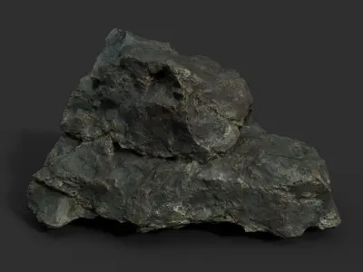 Low poly Black Sharp Rock 210226 Low-poly 3D model