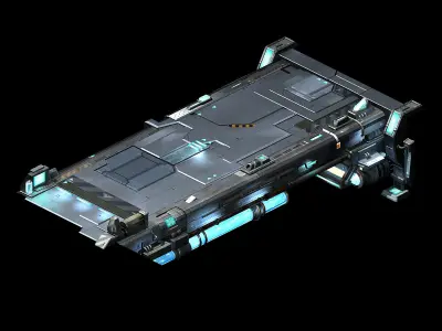 Space ship - bridge 02 3D model