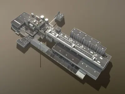 Plant LOWL Linz Factory Low-poly 3D model