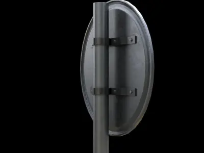 Compulsory turn left Low-poly 3D model