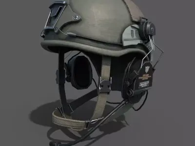 Helmet scifi low poly  Low-poly 3D model