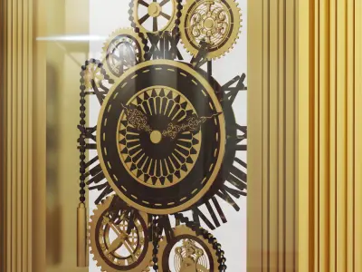 Decorative floor clock 3D model