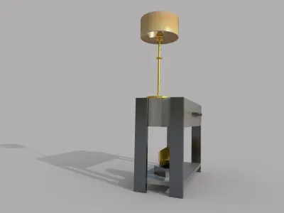 Side Table with Night Light Low-poly 3D model