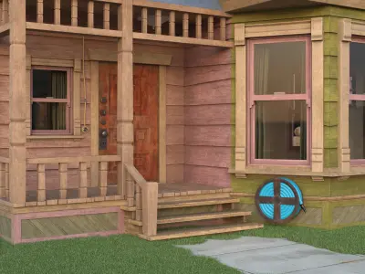 Pixar Up - Toon House Low-poly 3D model