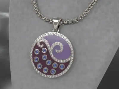 Pendant With Diamonds 3D print model