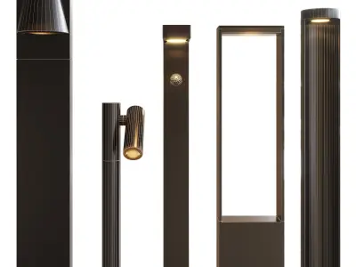 Lucide bollard lights 3D model