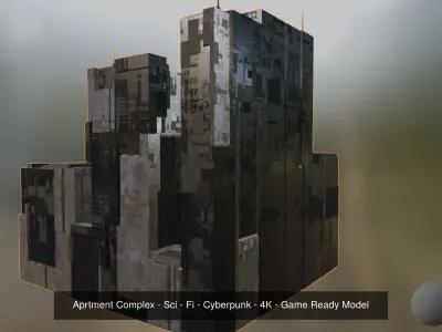 Sci - Fi - Cyberpunk objects and Buildings Collection 3D Model Pack