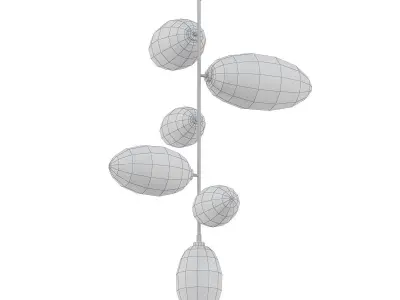 TOPAZ pendant light - multicolored glass globes 3D model