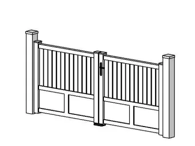 Portail PVC double - 02 Free 3D model