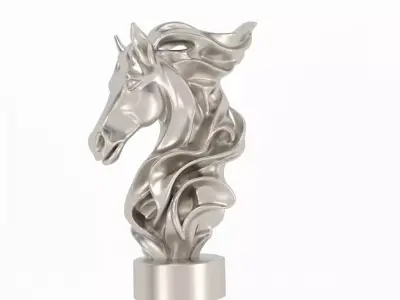 stylized horse statue 3D print model