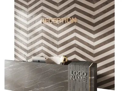 Reception desk 3D model shop