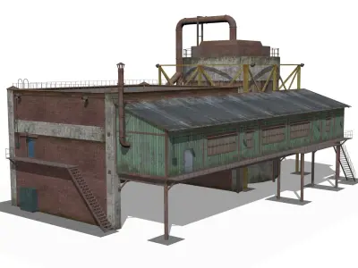 pumping station Low-poly 3D model