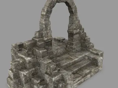 gate 1 stone arch Low-poly 3D model