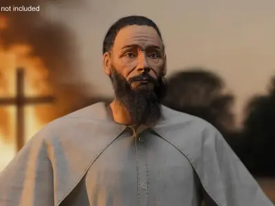  Monk with White Robe and Cape 