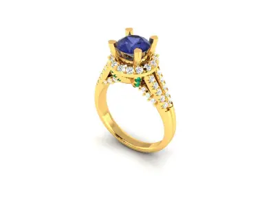 Women Ring  Render 3dm STL OBJ FBX Details 3D print model 215