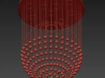 Contemporary Crystal Ball Chandelier 3D model