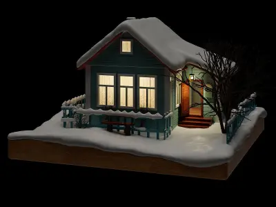 Winter decorative House 3D model