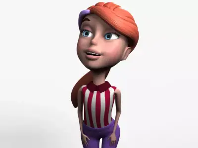 Anna Rigged Low-poly 3D model