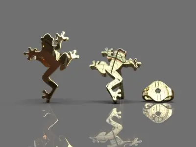 Light frog earrings 3D print model
