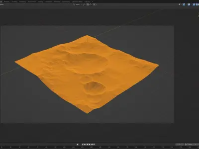 Cratered Moon - Terrain Model A 3D model