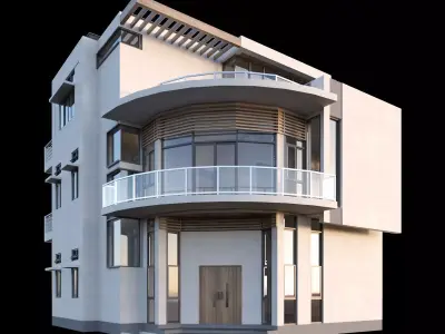 3 Story Residential Building 3D model