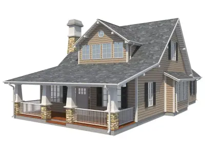 Family House 2 Low-poly 3D model