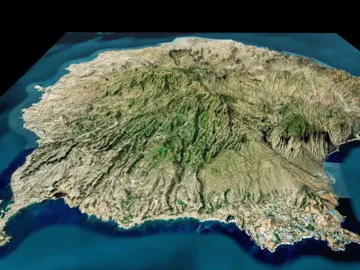 Gran canaria island full 3d model terrain 3D model