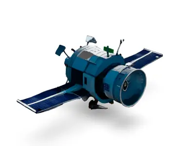 Realistic Space Satellite 3D Model Low-poly 3D model