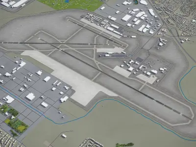 Linkoln Airport - LNK Low-poly 3D model