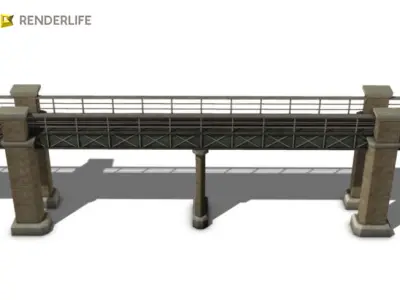 Train bridge 3D model