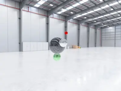 HDRI - Industrial Warehouse Interior 13 - 8192x4096 Texture