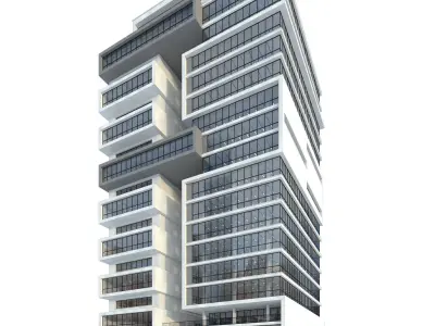 High-rise office building No8 Low-poly 3D model