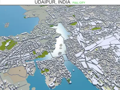 Udaipur India 30km Low-poly 3D model